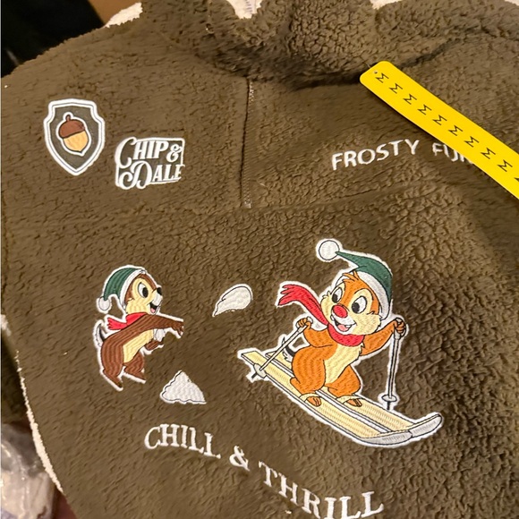 Walt Disney Sweaters - Chip & Dale Brown Sherpa Pullover Sweater - Frosty Fun